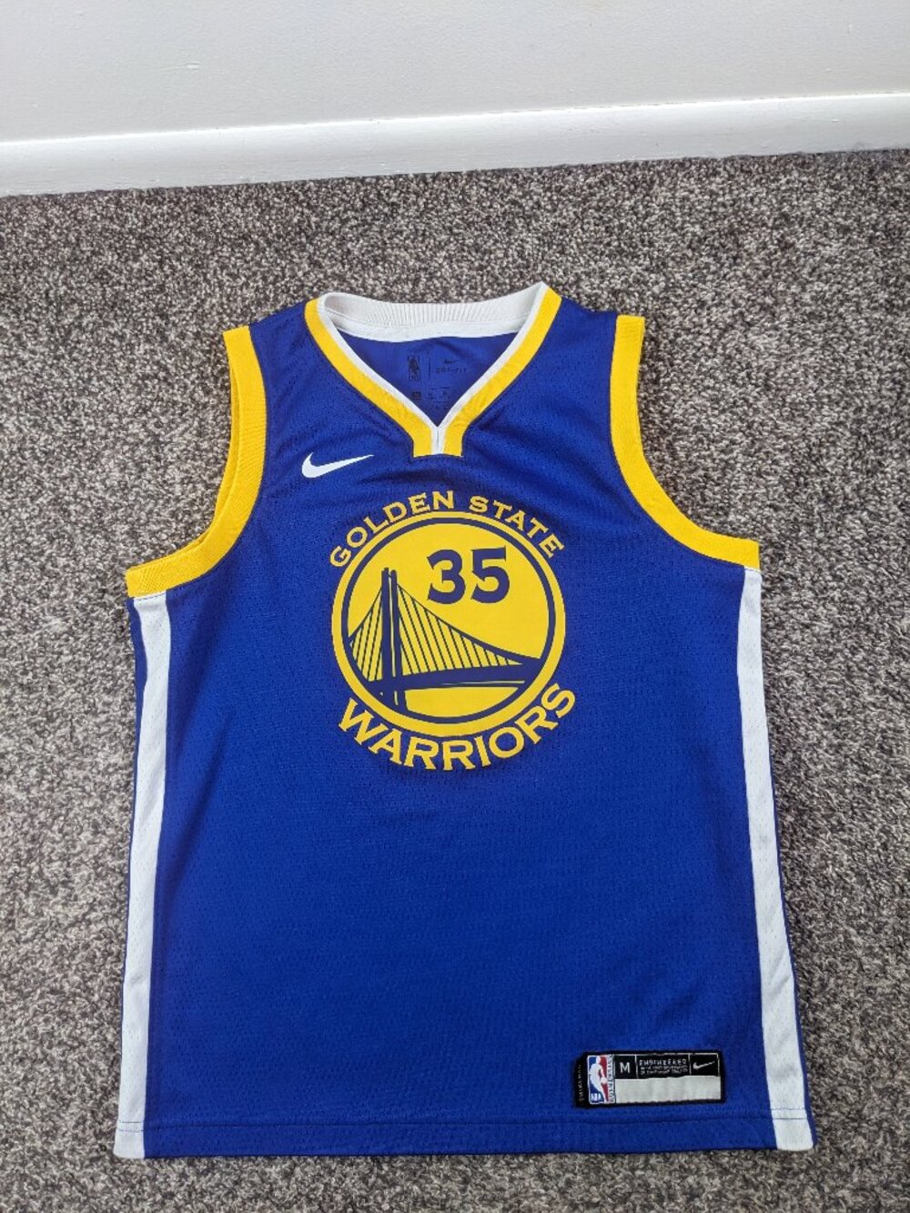 Kevin Durant Golden State Warriors Swingman Jersey Blue Youth Boys Medium